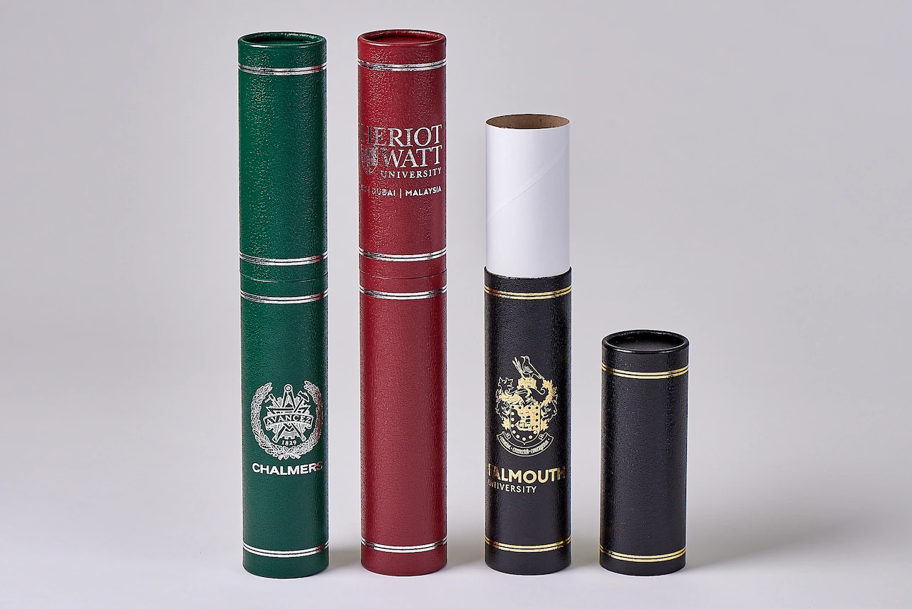 Leatherette tube packaging