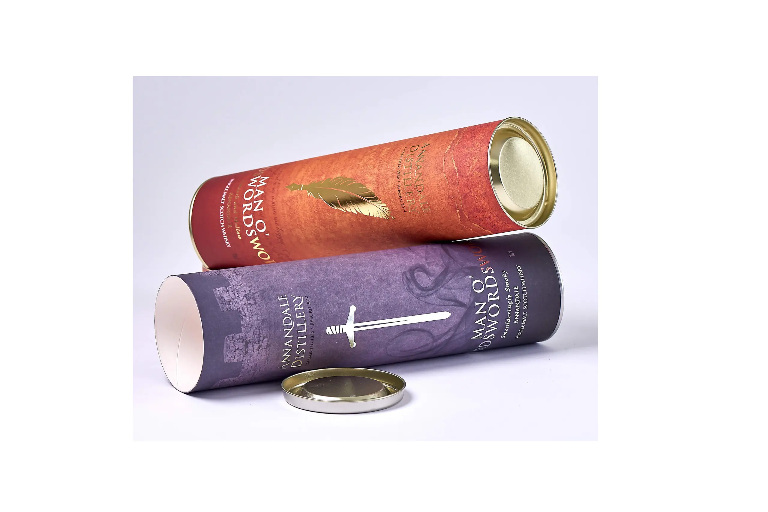 Cardboard tube with foil blocking